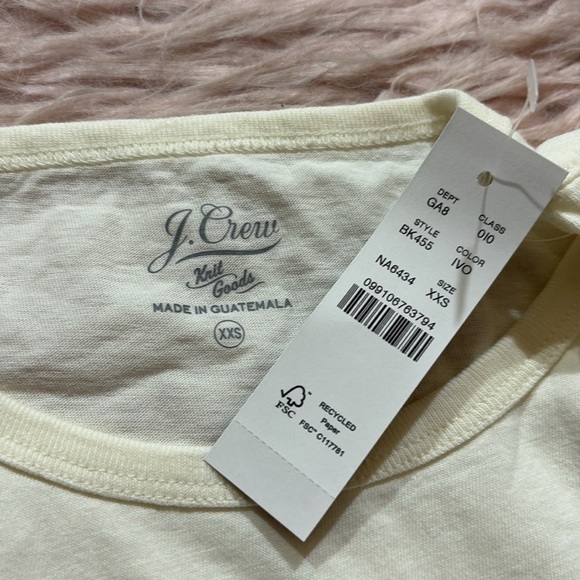 NWT J. CREW Broken In Jersey West Side Tennis League Cropped Tee sz XXS - Picture 7 of 9